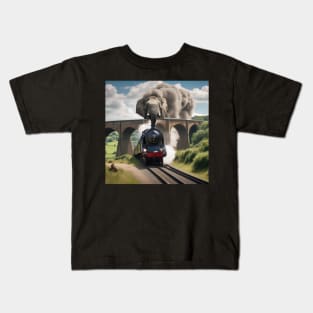 What Is An Elephant Doing In The English Countryside? Kids T-Shirt